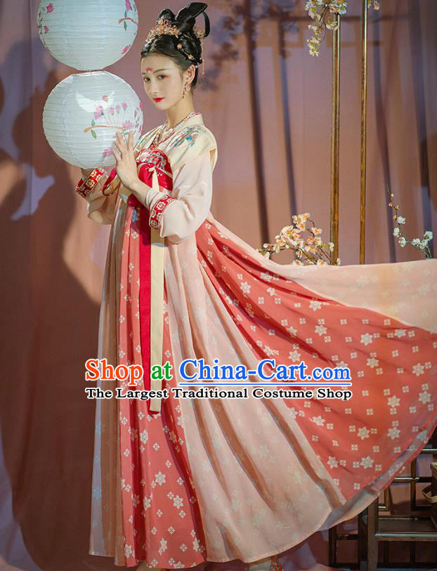 Traditional Chinese Ancient Hanfu Dress Garment Tang Dynasty Court Lady Princess Historical Costumes