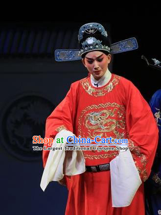 Chinese Kun Opera Number One Scholar Zhang Xie Garment Costumes and Headwear Kunqu Opera Xiaosheng Apparels Clothing