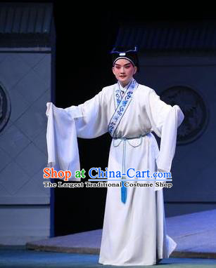 Chinese Kun Opera Xiaosheng Number One Scholar Zhang Xie Garment Costumes and Headwear Kunqu Opera Young Male Apparels Clothing