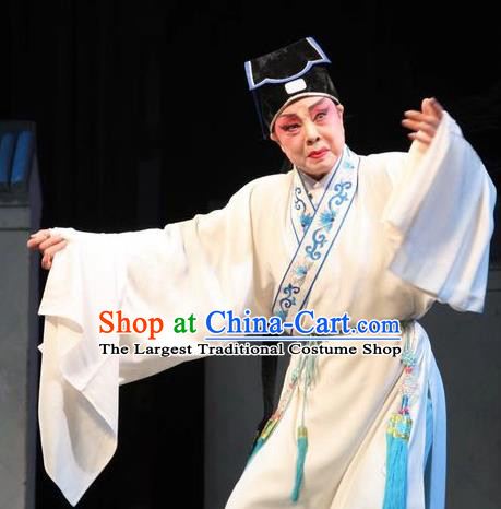 Chinese Kun Opera Niche Number One Scholar Zhang Xie Garment Costumes and Headwear Kunqu Opera Xiaosheng Apparels Clothing