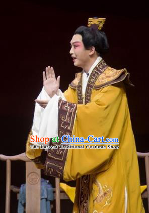 Chinese Kun Opera Young Male Yu Shun Apparels Garment Costumes and Headwear Kunqu Opera the Dream of Xiang Fei Xiaosheng Clothing