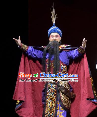 Chinese Kun Opera Apparels Garment Costumes and Headwear Kunqu Opera the Dream of Xiang Fei Elderly Male Clothing