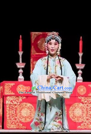 Chinese Kun Opera HUa Tan Fu Guiying Dress Apparels Costumes and Headdress Burning Incense Kunqu Opera Diva Garment