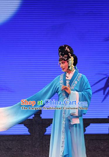 Chinese Kun Opera Noble Female Fu Guiying Dress Apparels Costumes and Headdress Burning Incense Kunqu Opera Diva Actress Garment