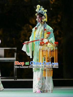 Chinese Kun Opera Xiaodan Dress Costumes and Headpieces Rain on the Phoenix Tree Kunqu Opera Young Lady Garment Apparels