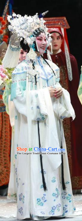 Chinese Kun Opera Huadan Dress Costumes and Headdress Rain on the Phoenix Tree Kunqu Opera Hua Tan Noble Lady Yang Garment Apparels