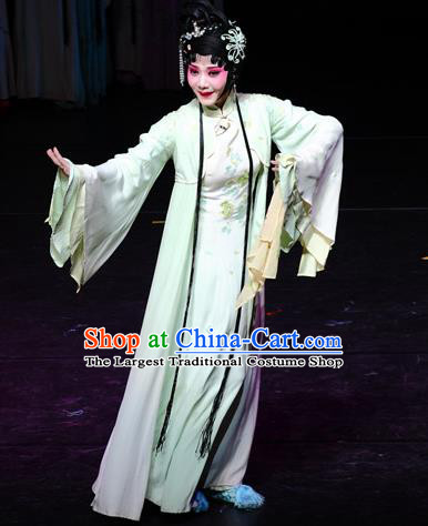 Chinese Kun Opera Hua Tan Actress Li Daiyu Dress Apparels Costumes and Headdress Dream of Red Mansions Kunqu Opera Noble Lady Garment