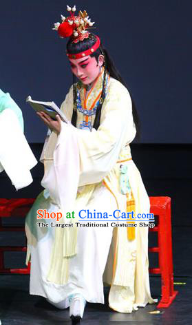 Chinese Kun Opera Dream of Red Mansions Jia Baoyu Apparels Garment Costumes and Headwear Kunqu Opera Young Childe Clothing