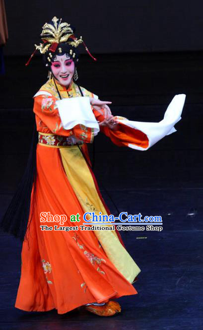 Chinese Kun Opera Young Mistress Wang Xifeng Apparels Costumes and Headpieces Dream of Red Mansions Kunqu Opera Actress Dress Garment