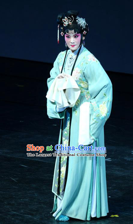 Chinese Kun Opera Young Female Dress Costumes and Headpieces Dream of Red Mansions Kunqu Opera Patrician Lady Garment Apparels