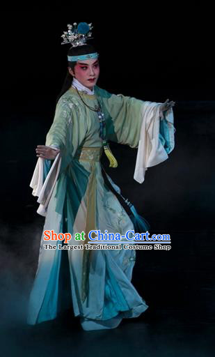 Chinese Kun Opera Young Male Jia Baoyu Apparels and Headwear Dream of Red Mansions Garment Costumes Kunqu Opera Noble Childe Clothing