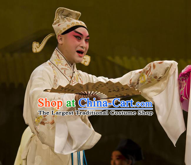 Chinese Kun Opera Young Male Apparels and Hat Dream of Red Mansions Garment Costumes Kunqu Opera XIaosheng Jia Rui Clothing