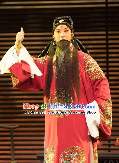 the Legend of Washing the Silk Gauze Chinese Kun Opera Elderly Male Wei Liangfu Garment Costumes and Headwear Kunqu Opera Apparels Laosheng Clothing