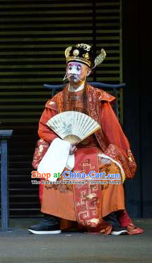 Chinese Kun Opera Magistrate Apparels Garment Costumes and Headwear the Legend of Washing the Silk Gauze Kunqu Opera Clown Role Clothing