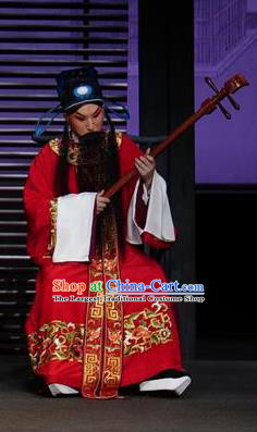 Chinese Kun Opera Laosheng Zhang Yetang Apparels Garment Costumes and Headwear the Legend of Washing the Silk Gauze Kunqu Opera Elderly Male Clothing