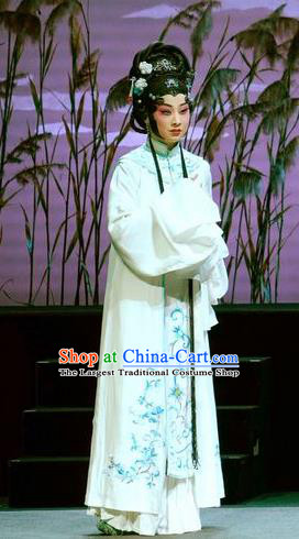 Chinese Kun Opera Distress Maiden Apparels Costumes and Headpieces the Legend of Washing the Silk Gauze Kunqu Opera Actress Dress Garment