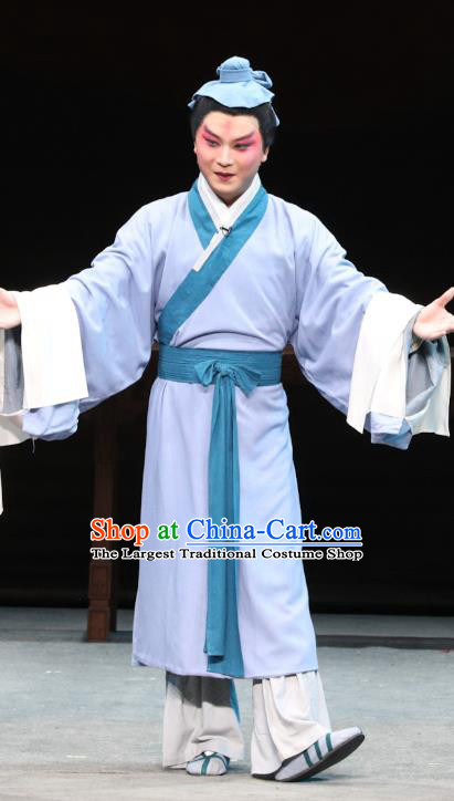 Chinese Kun Opera Young Man Yu Shun Apparels Garment Costumes and Headwear Kunqu Opera the Dream of Xiang Fei Xiaosheng Clothing