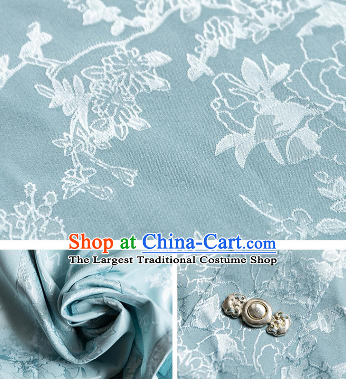 Chinese Traditional Ming Dynasty Blue Brocade Waistcoat Ancient Noble Lady Garment Corset Vest Historical Costumes