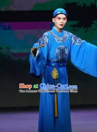 Gu Yanwu Chinese Xiaosheng Young Male Apparels and Headwear Kunqu Opera Emperor Xuan Ye Garment Costumes