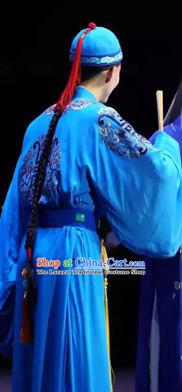 Gu Yanwu Chinese Xiaosheng Young Male Apparels and Headwear Kunqu Opera Emperor Xuan Ye Garment Costumes