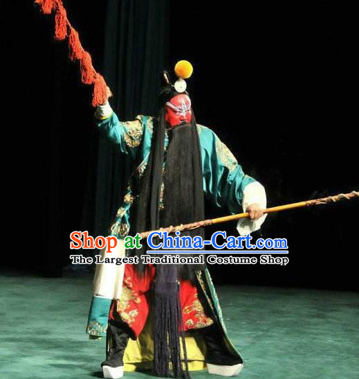 Thousands of Miles to Send Jing Niang Chinese Martial Man Apparels and Headwear Kunqu Opera General Zhao Kuangyin Garment Costumes