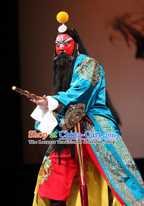 Thousands of Miles to Send Jing Niang Chinese Kun Opera General Zhao Kuangyin Apparels and Headwear Kunqu Opera Martial Man Garment Costumes