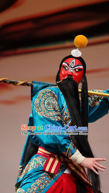 Thousands of Miles to Send Jing Niang Chinese Kun Opera General Zhao Kuangyin Apparels and Headwear Kunqu Opera Martial Man Garment Costumes