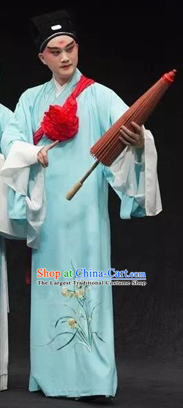 You Gui Ji Chinese Kun Opera Scholar Apparels and Headwear Kunqu Opera Young Male Jiang Shilong Garment Costumes
