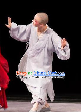 Si Sheng Yuan Chinese Kun Opera Xiaosheng Apparels Kunqu Opera Young Male Garment Monk Yu Tong Costumes