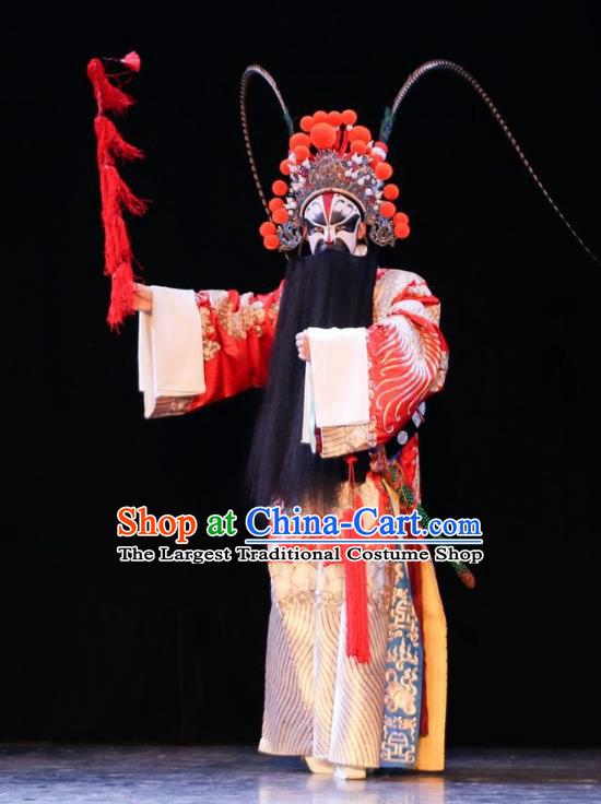 Chinese Kun Opera Laosheng Old Man Tu An Gu Costumes and Headwear Kunqu Opera Official Elderly Male Garment Apparels