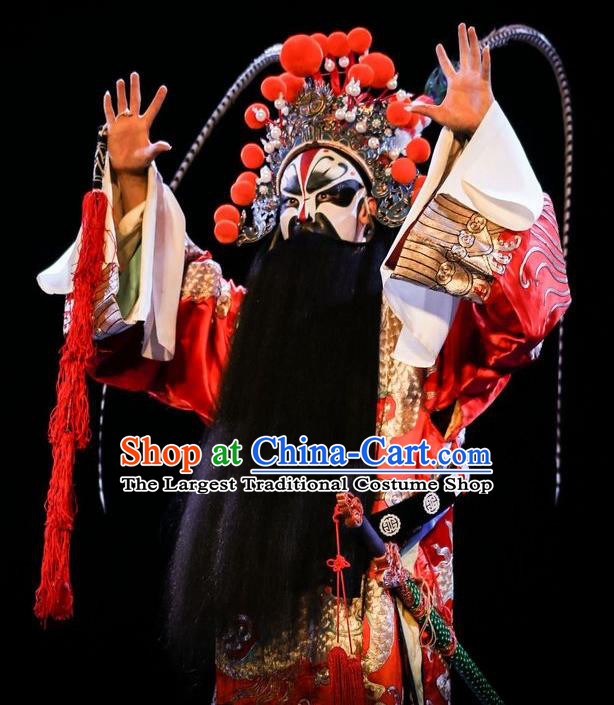 Chinese Kun Opera Laosheng Old Man Tu An Gu Costumes and Headwear Kunqu Opera Official Elderly Male Garment Apparels