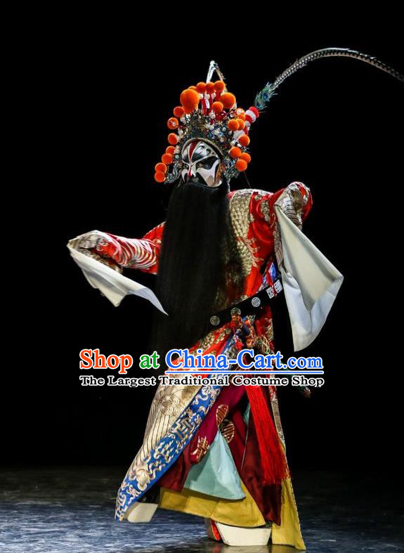 Chinese Kun Opera Laosheng Old Man Tu An Gu Costumes and Headwear Kunqu Opera Official Elderly Male Garment Apparels