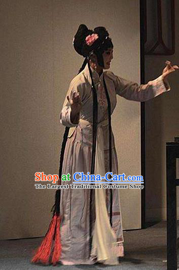 Chinese Kun Opera Xiaodan Apparels Costumes and Headpieces Duan Chang Ci Kunqu Opera Young Lady Dress Servant Girl Xiao Mei Garment
