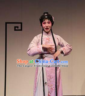 Chinese Kun Opera Xiaodan Apparels Costumes and Headpieces Duan Chang Ci Kunqu Opera Young Lady Dress Servant Girl Xiao Mei Garment