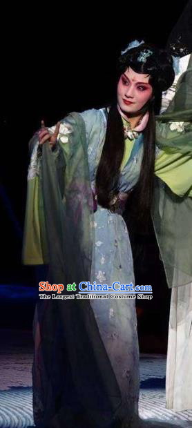 Chinese Kun Opera Actress Cao E Apparels Costumes and Headpieces Blossoms on A Spring Moonlit Night Kunqu Opera Young Lady Dress Goddess Garment