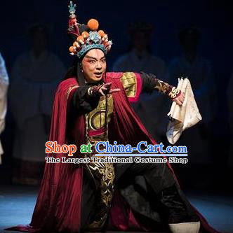 Chinese Kun Opera Chuan Shang Yin Young Male Costumes and Headwear Kunqu Opera Emperor Cao Pi Garment Apparels