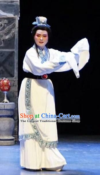 Chinese Shaoxing Opera Young Male Jiao Zhongqing Garment Yue Opera The Peacocks Fly To The Southeast Apparels Scholar Costumes and Headwear