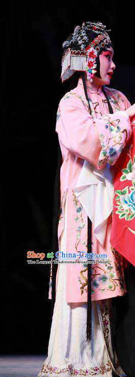 Chinese Kun Opera Hua Tan Young Female Apparels Costumes and Hair Accessories Xiu Ru Ji Traditional Kunqu Opera Courtesan Li Yaxian Dress Garment