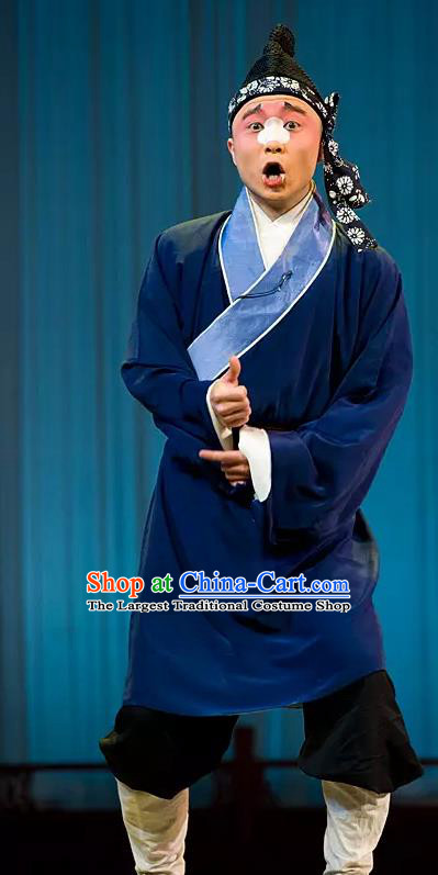 Xiu Ru Ji Chinese Kun Opera Figurant Chou Costumes and Headwear Kunqu Opera Clown Male Garment Apparels
