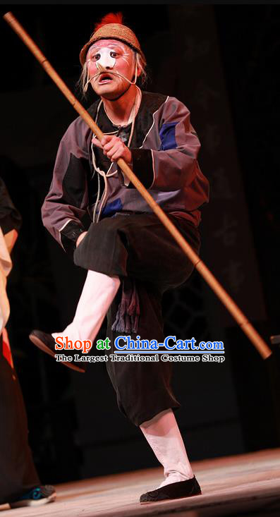 Xiu Ru Ji Chinese Kun Opera Chou Male Role Costumes and Headwear Kunqu Opera Clown Garment Apparels