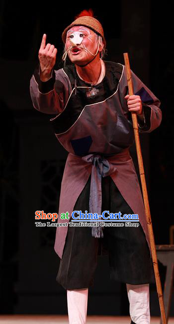 Xiu Ru Ji Chinese Kun Opera Chou Male Role Costumes and Headwear Kunqu Opera Clown Garment Apparels
