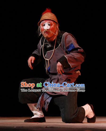 Xiu Ru Ji Chinese Kun Opera Chou Male Role Costumes and Headwear Kunqu Opera Clown Garment Apparels