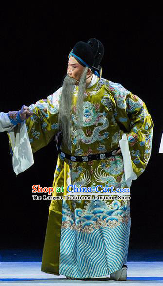 Chinese Kun Opera Laosheng Continue the Pipa Elderly Male Costumes and Headwear Kunqu Opera Old Man Garment Apparels Official Clothing