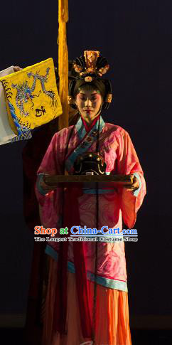 Chinese Kun Opera Palace Lady Apparels Costumes and Headdress Continue the Pipa Traditional Kunqu Opera Court Maid Dress Garment