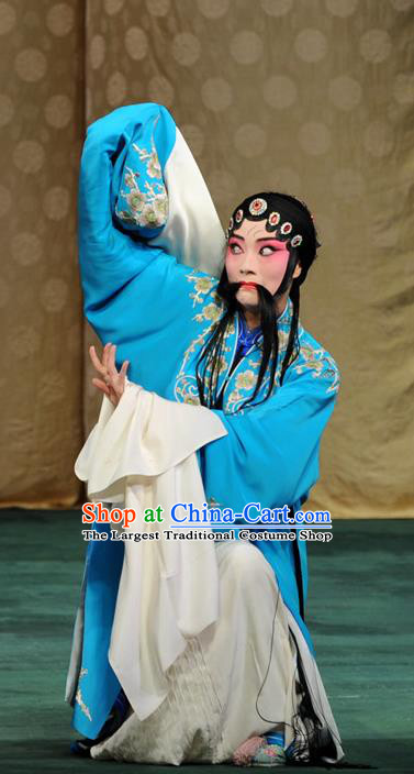Chinese Kun Opera Distress Maiden Costumes Apparels and Headpieces Yu Jia Le Traditional Kunqu Opera Young Female Ma Yaocao Dress Garment
