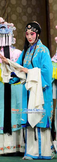 Chinese Kun Opera Distress Maiden Costumes Apparels and Headpieces Yu Jia Le Traditional Kunqu Opera Young Female Ma Yaocao Dress Garment