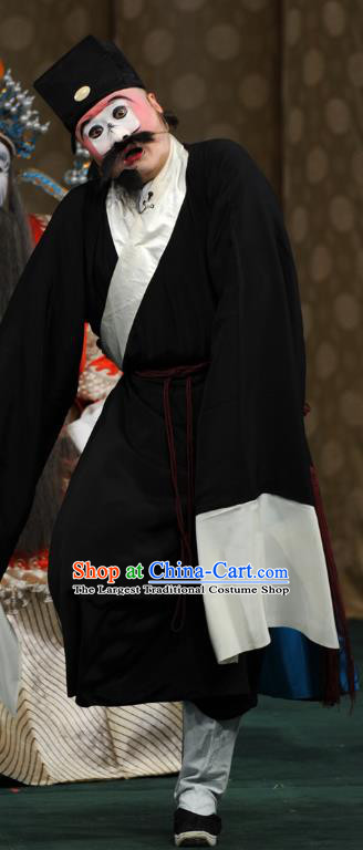 Yu Jia Le Chinese Kun Opera Chou Apparels Costumes and Headwear Kunqu Opera Elderly Male Clown Garment Clothing