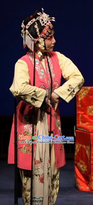 Chinese Kun Opera Young Lady Costumes Apparels and Headdress Feng Zheng Wu Traditional Kunqu Opera Servant Girl Dress Garment