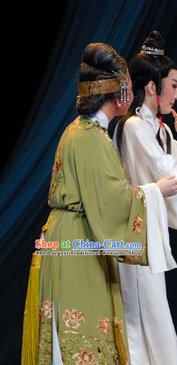 Chinese Shaoxing Opera Lao Dan Costumes Yu Qing Ting Apparels Yue Opera Garment Elderly Female Dress and Headdress