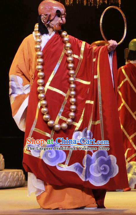 Chinese Huangmei Opera Buddhist Priest Escaping From the Temple Apparels Costumes Kunqu Opera Garment Monk Cassock Clothing